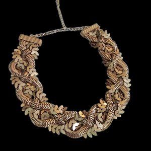 Vintage bronze 18" collared necklace